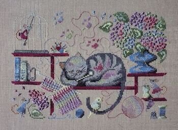 Knitting Cat - Cross Stitch Pattern
