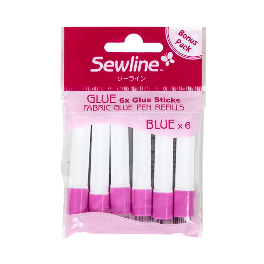Sewline Fabric Water Soluble Blue Glue Pen Refill Pack of 6