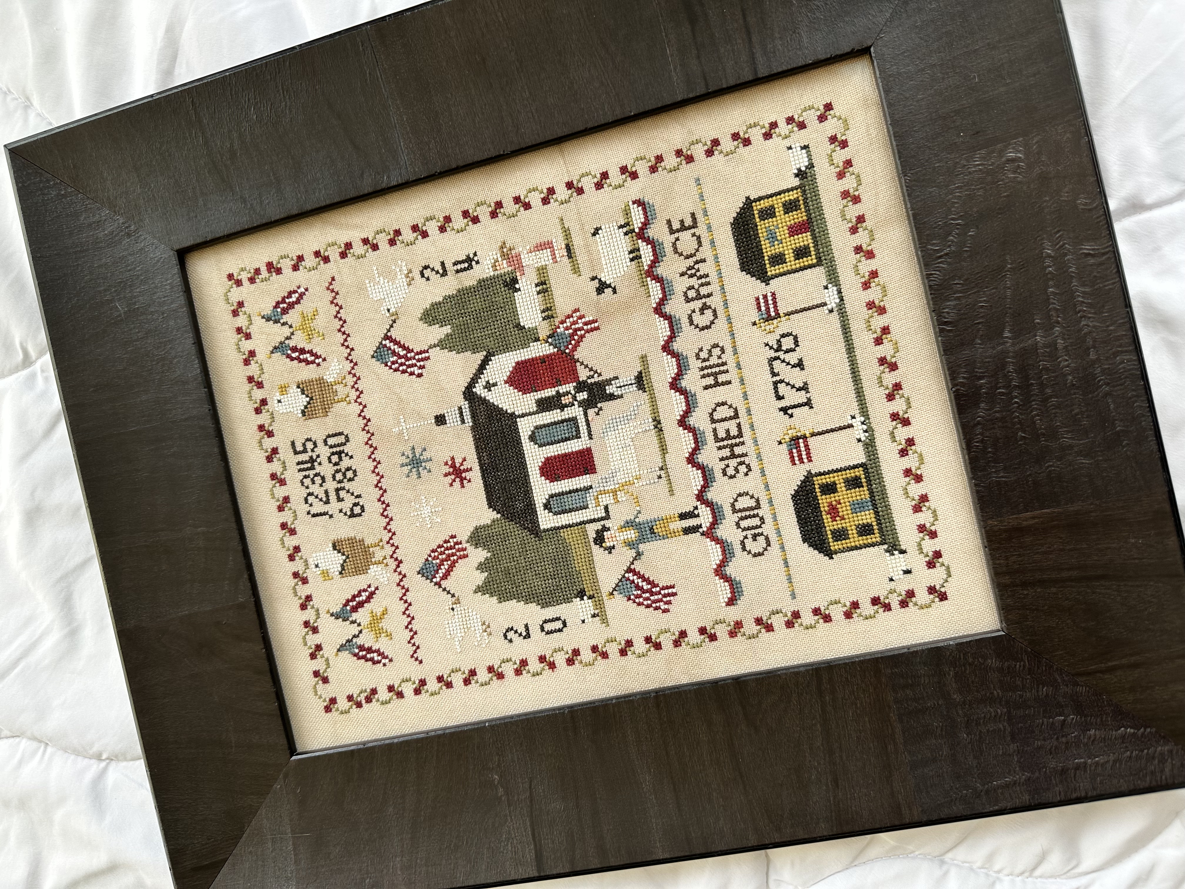 God Shed His Grace - Christian Cross Stitch Pattern 