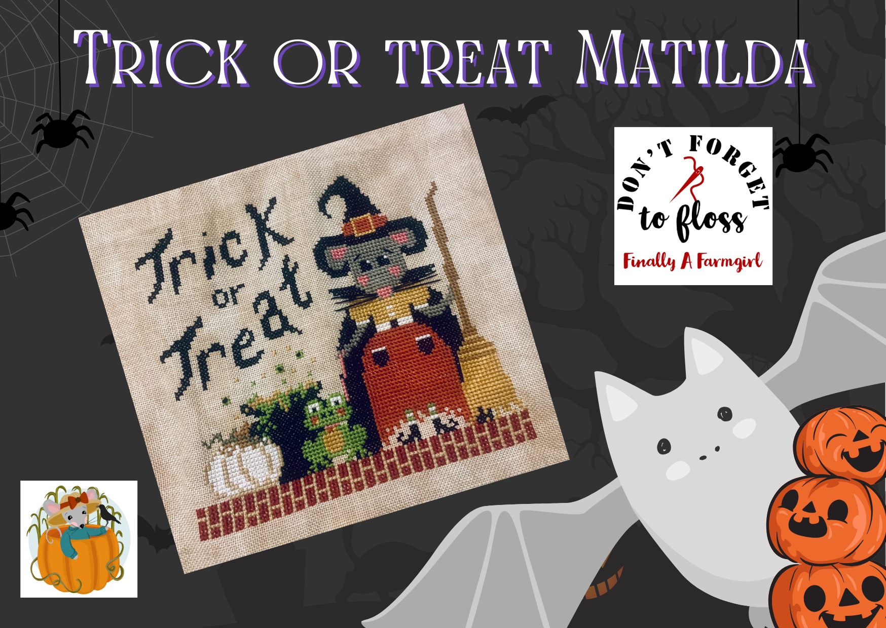 Trick or Treat Matilda - Halloween Cross Stitch Pattern 
