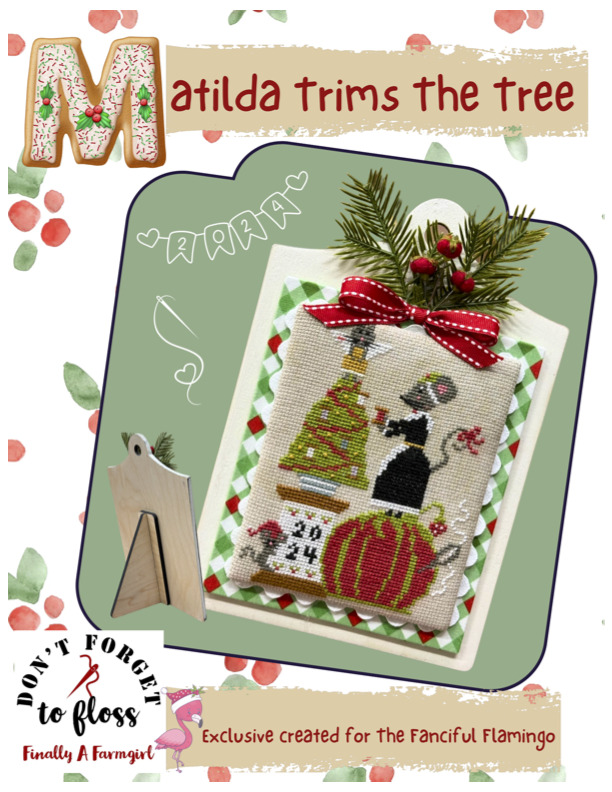 Matilda Trims the Tree - Christmas Cross Stitch Pattern 