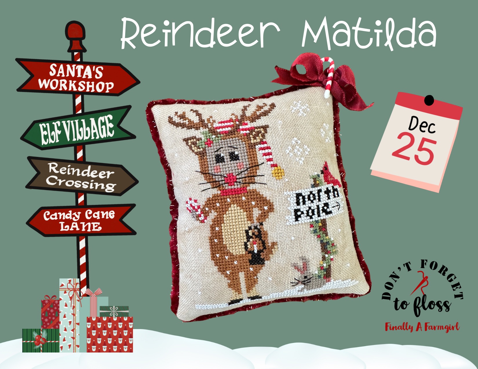 Reindeer Matilda - Christmas Cross Stitch Pattern 