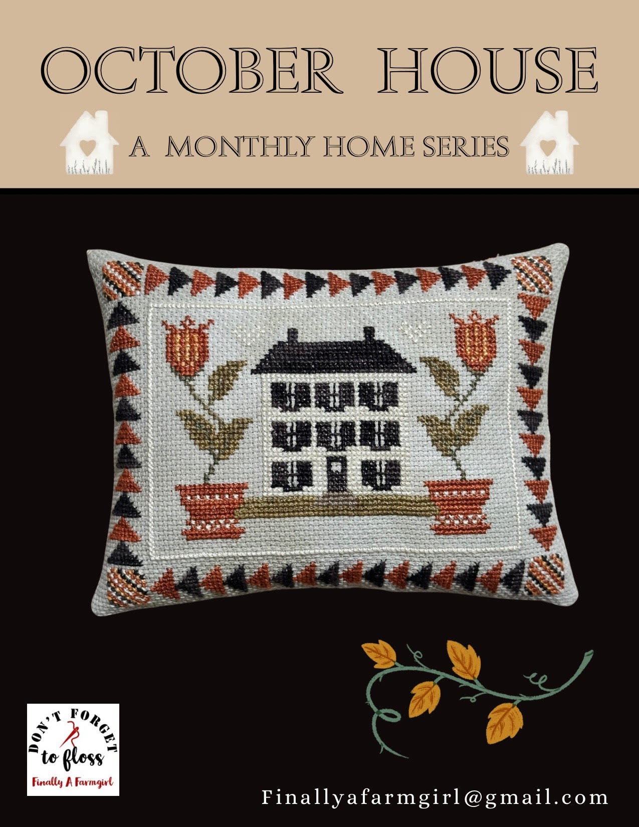 October House - Monthly Home Series - Cross Stitch Pattern