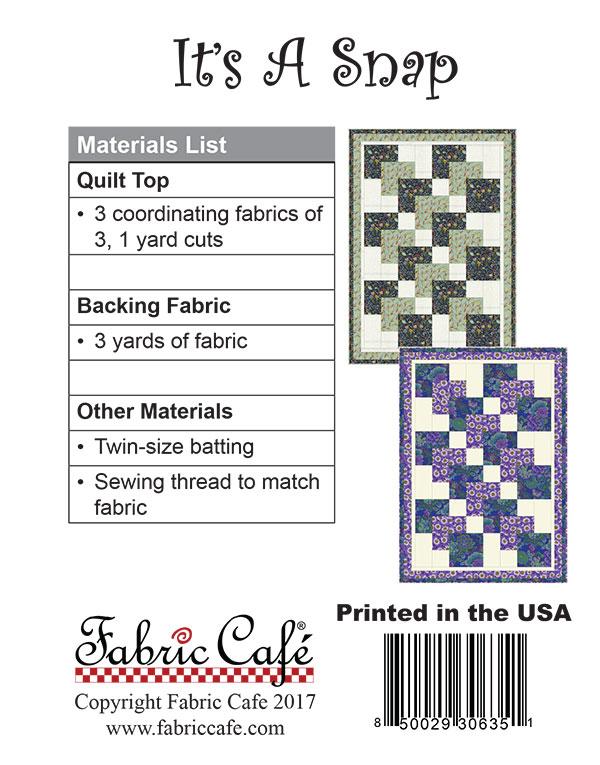 Its A Snap 3 Yard Lap Quilt - Quilt Pattern