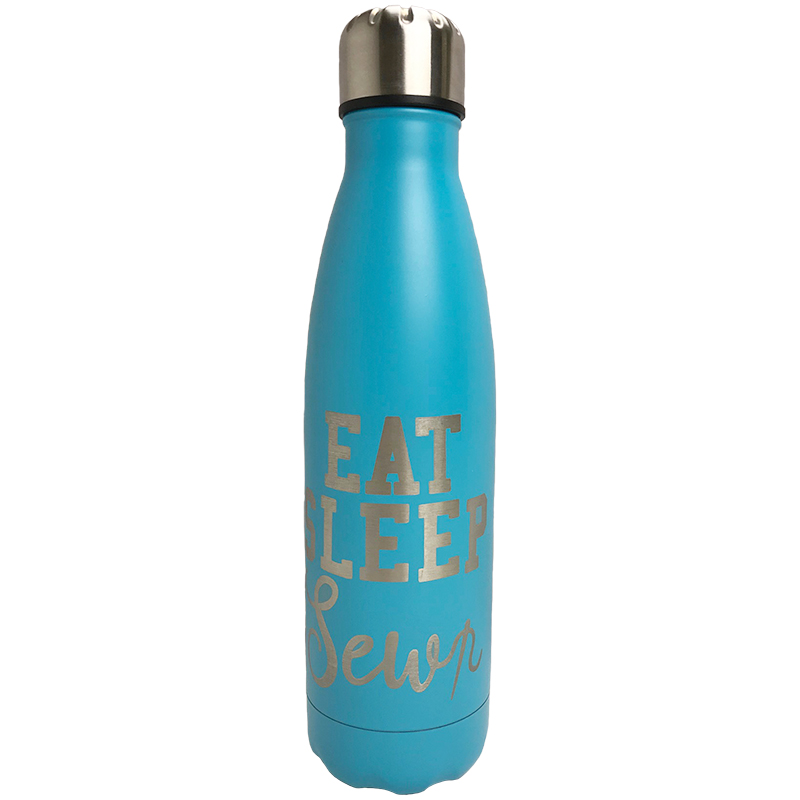 Water Bottle Blue Eat Sleep Sew