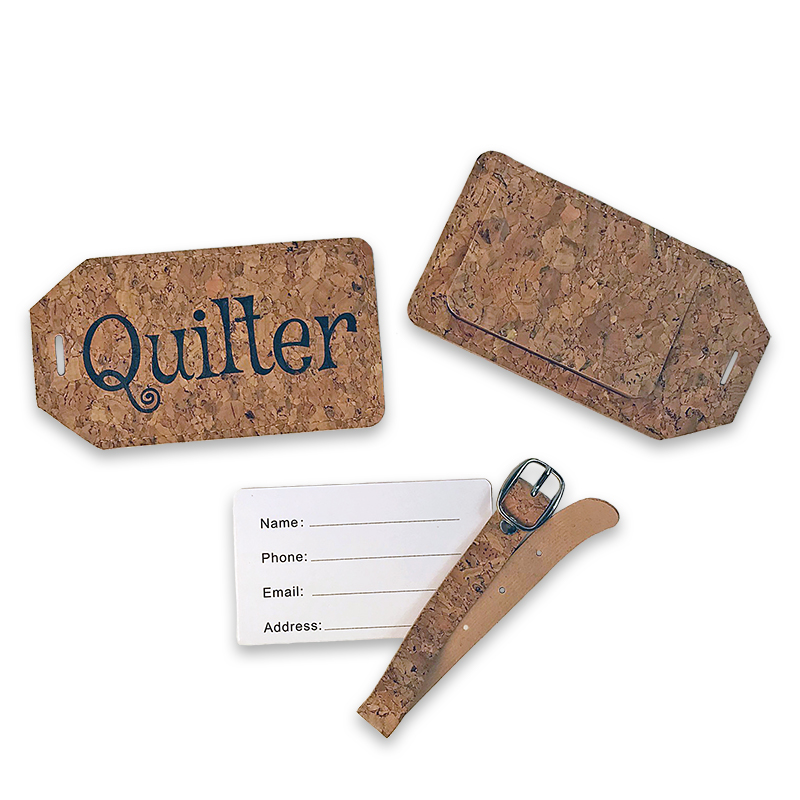 Cork Luggage Tag Quilter
