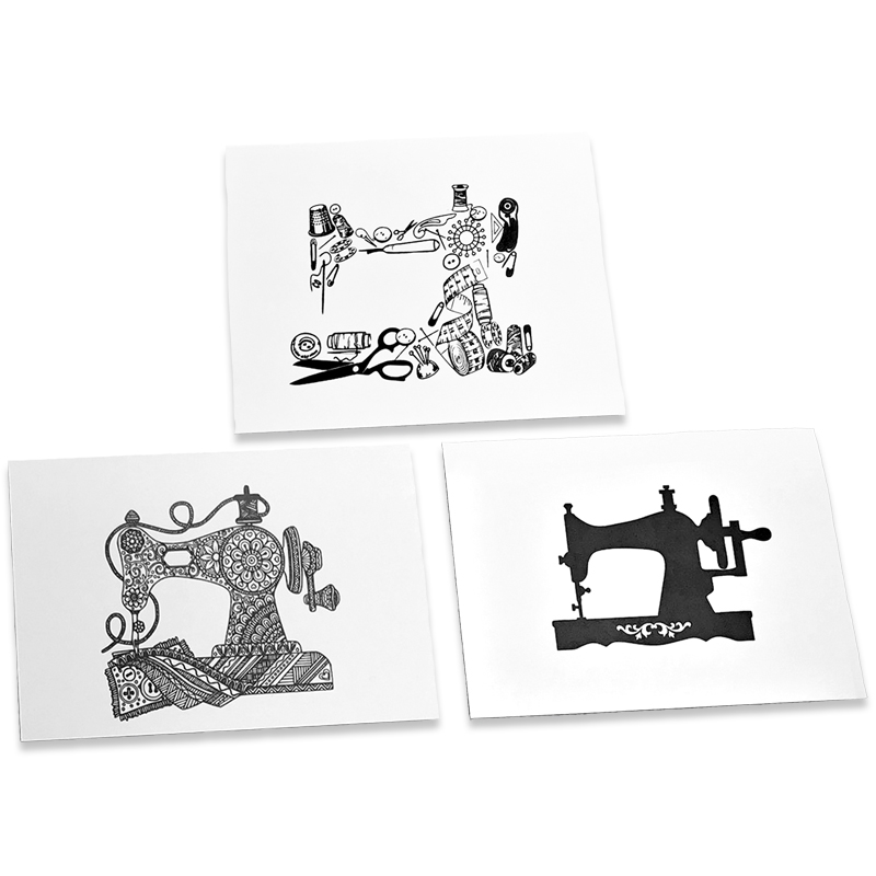 Note Cards Sewing Machine 6ct