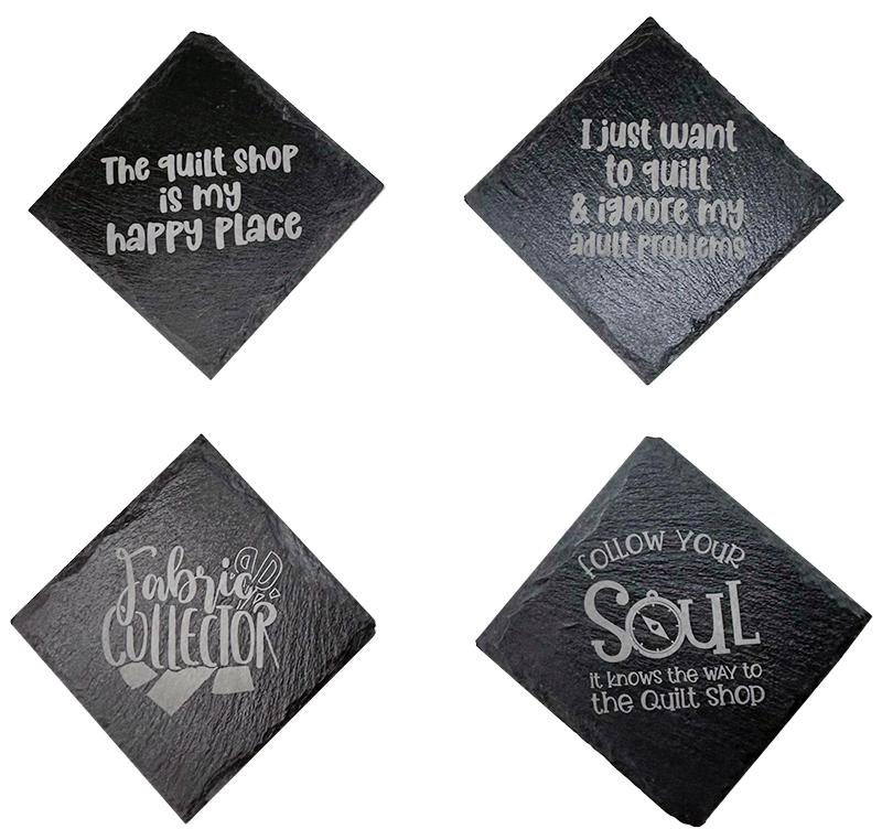 Slate Coaster Quilty Fun 4ct