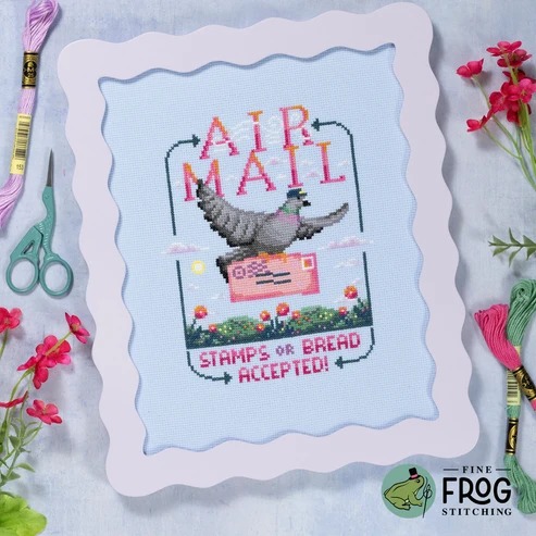 Air Mail - Cross Stitch Pattern, zoomed in. Select this picture to zoom back out.