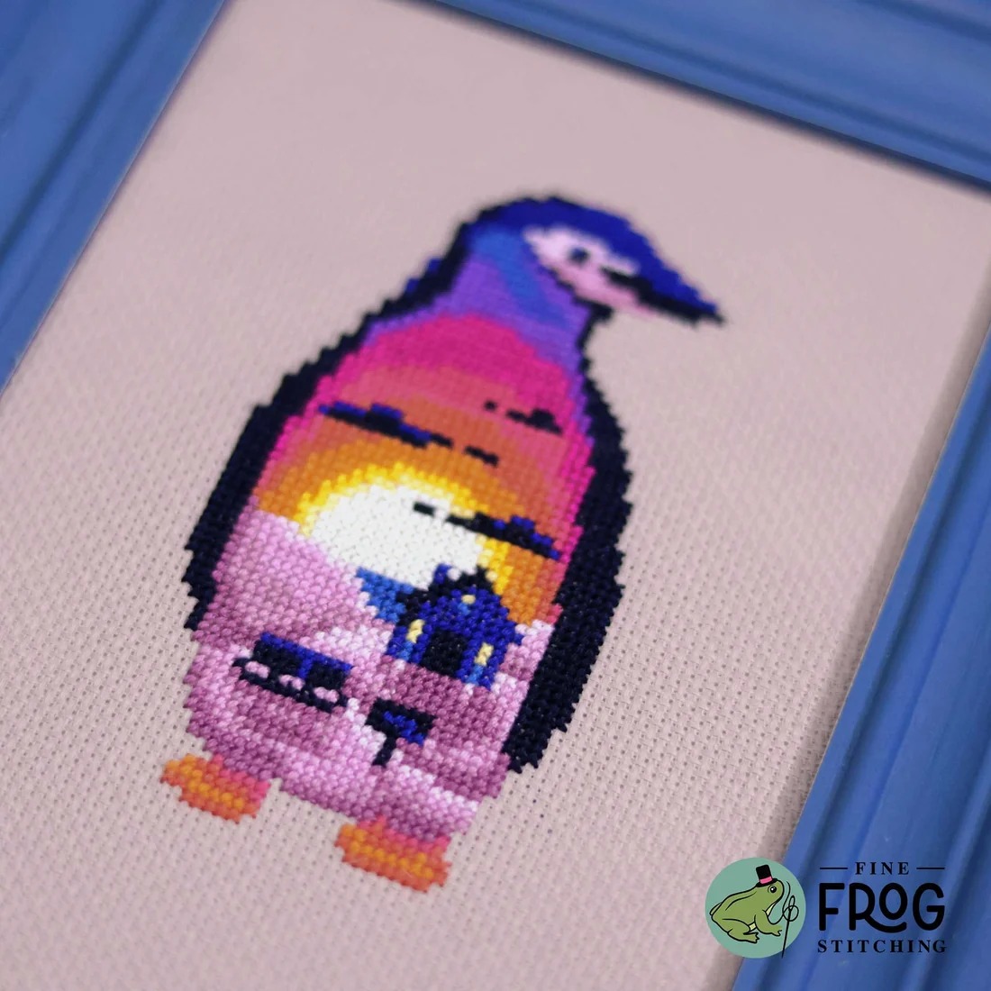 Ice Cap Cabin - Cross Stitch Pattern, different perspective #1, zoomed in. Select this picture to zoom back out.