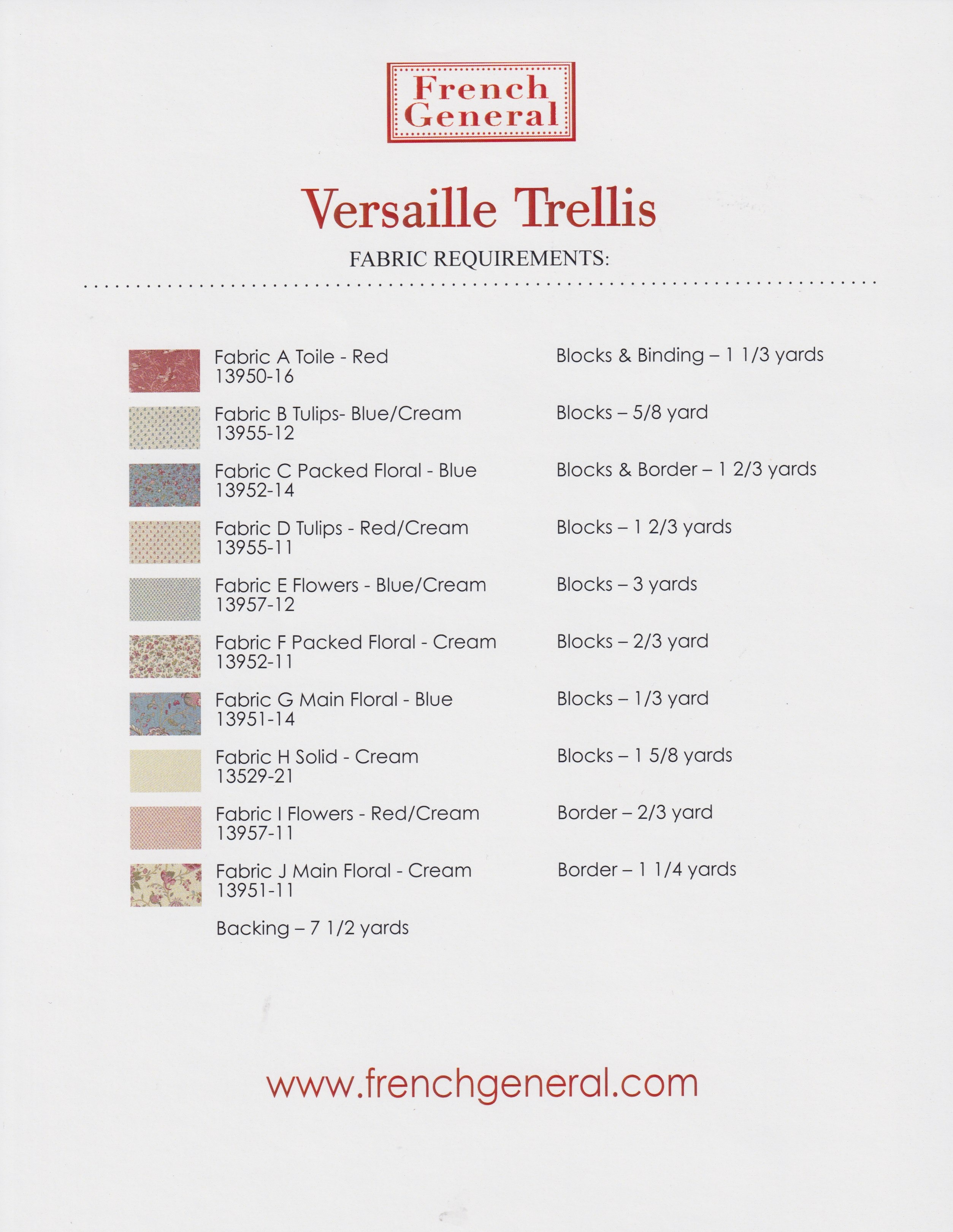 Versaille Trellis - Quilt Pattern