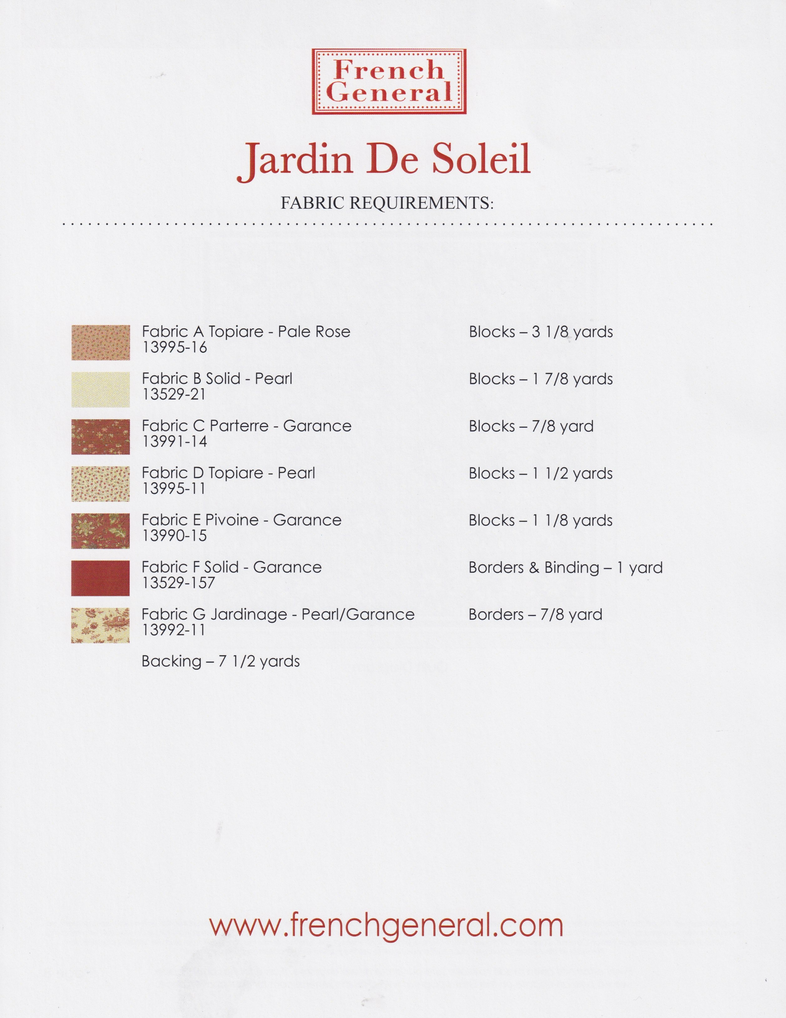 Jardin du Soleil - Quilt Pattern, different perspective #1, zoomed in. Select this picture to zoom back out.