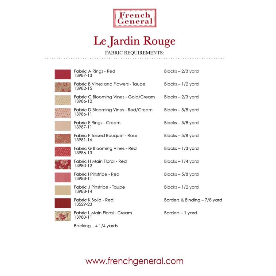 Le Jardin Rouge - Quilt Pattern