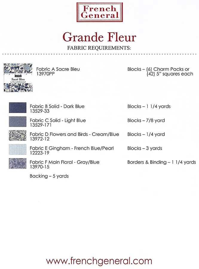 Grande Fleur - Quilt Pattern