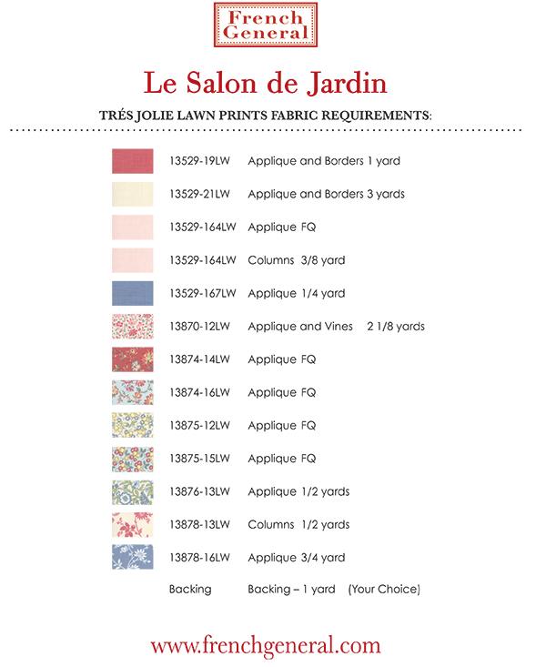 Le Salon De Jardin - Quilt Pattern