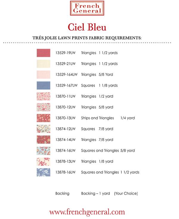 Ciel Bleu - Quilt Pattern