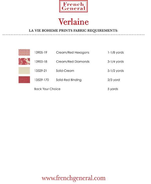 Verlaine - Quilt Pattern