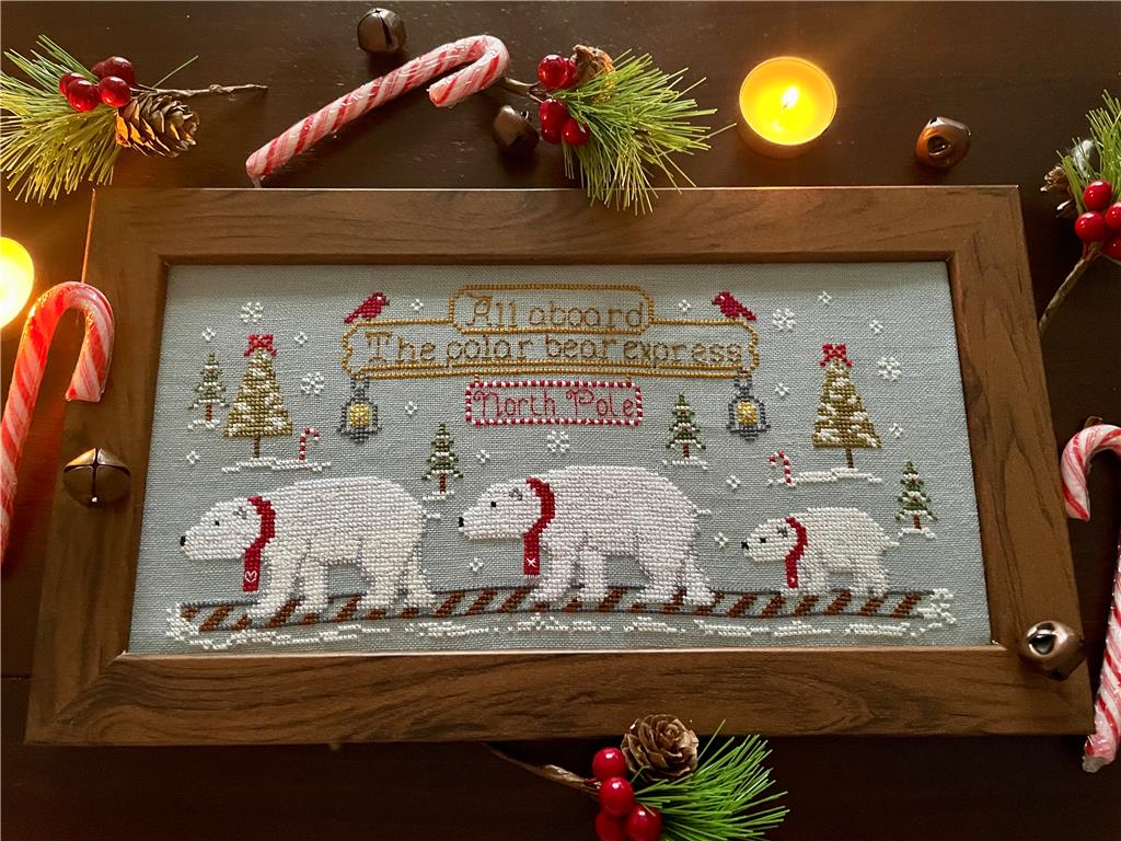 Polar Bear Express - Christmas Cross Stitch Pattern