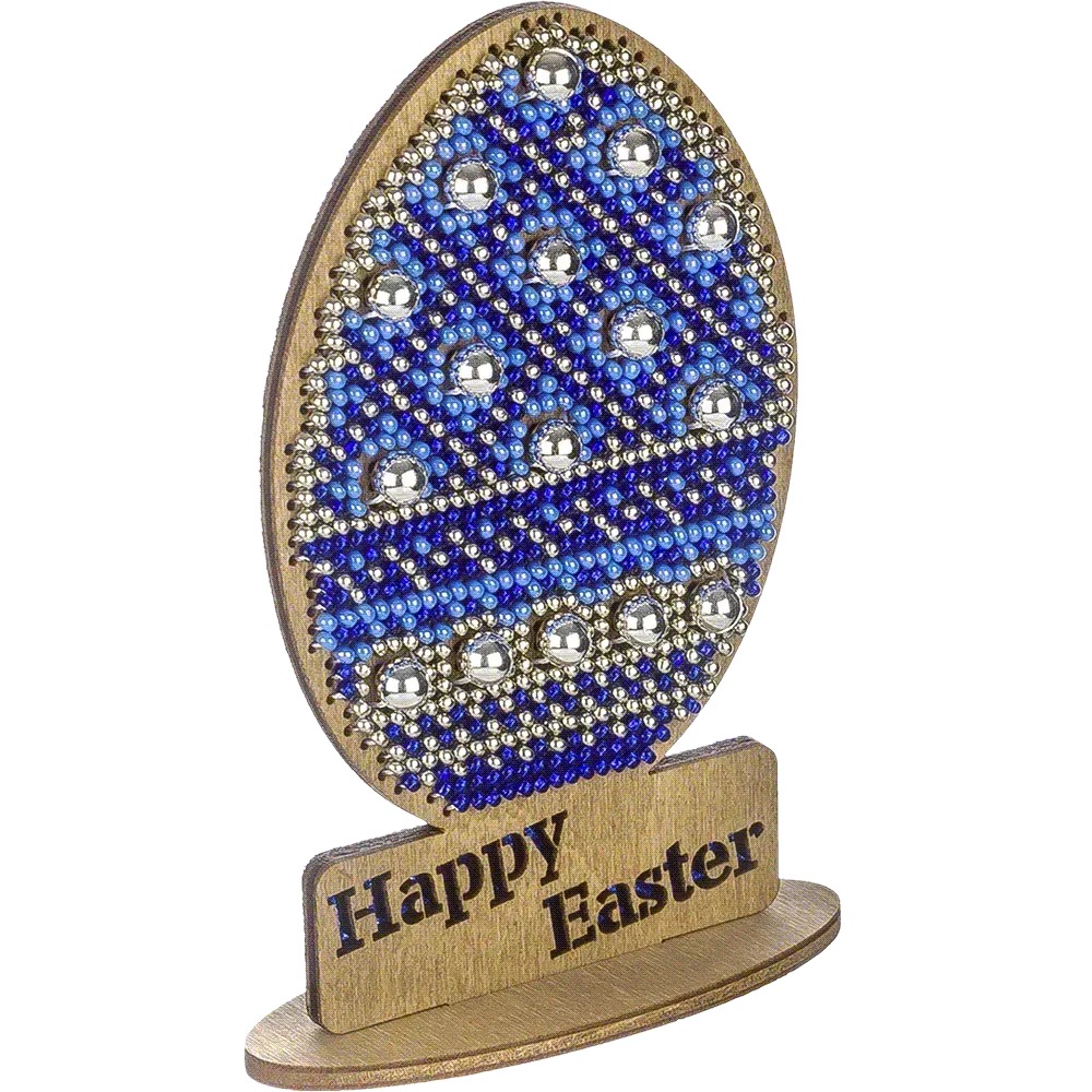 Easter Egg - Happy Easter - Ornament Wooden Bead Kit, different perspective #1, zoomed in. Select this picture to zoom back out.