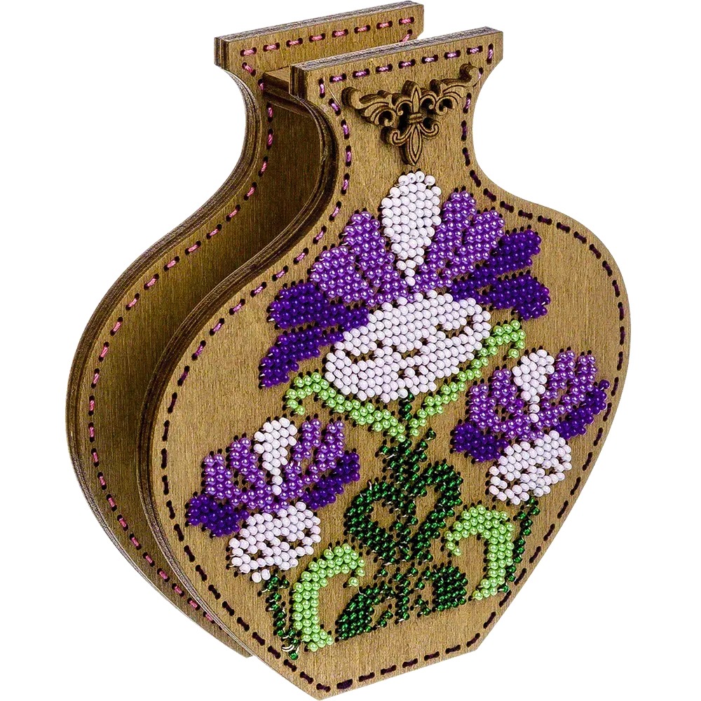 Violet Mood - Double-Sided Vase Wooden Bead Kit, different perspective #1, zoomed in. Select this picture to zoom back out.