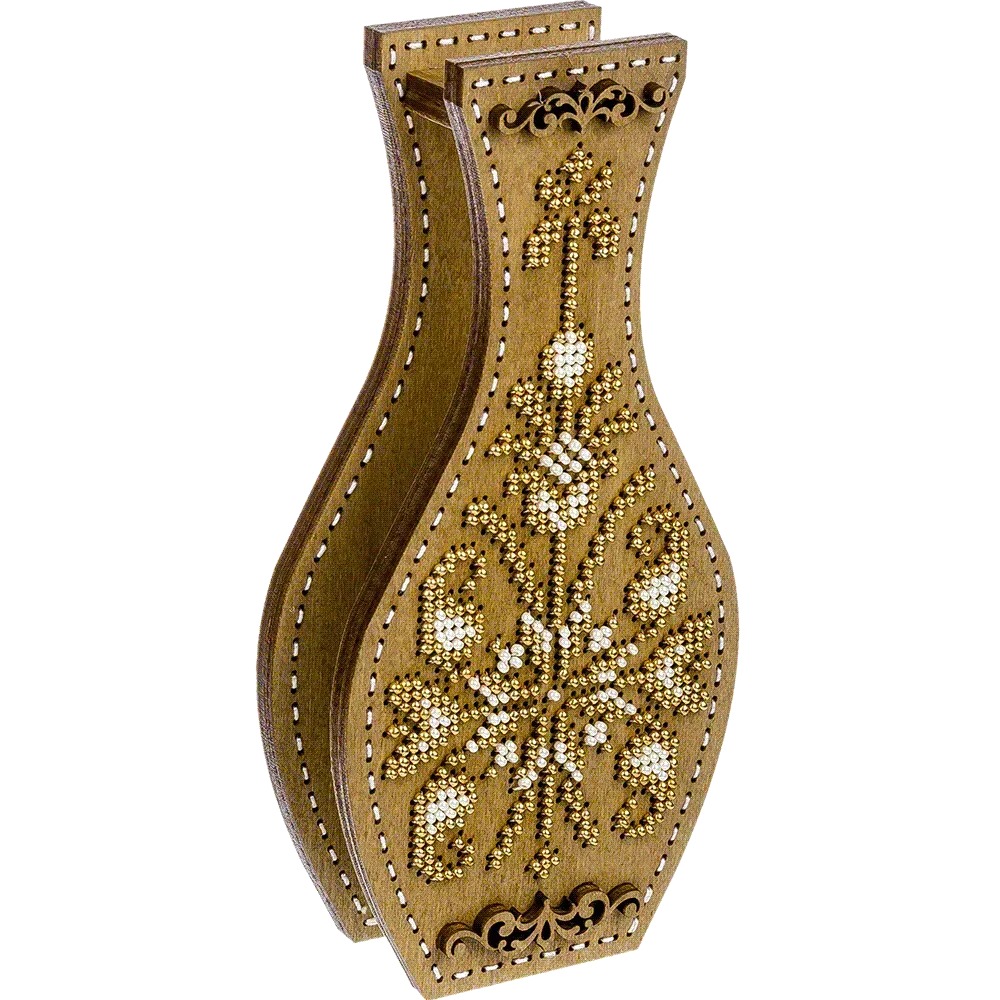 Spring Symphony - Double-Sided Vase Wooden Bead Kit, different perspective #1, zoomed in. Select this picture to zoom back out.