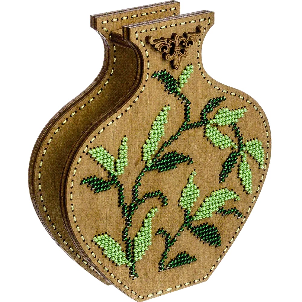 Green Dance - Double-Sided Vase Wooden Bead Kit, different perspective #1, zoomed in. Select this picture to zoom back out.