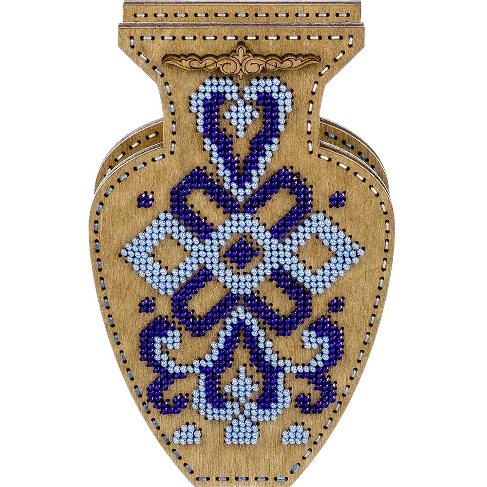 Blue Lace - Double-Sided Vase Wooden Bead Kit, different perspective #1, zoomed in. Select this picture to zoom back out.