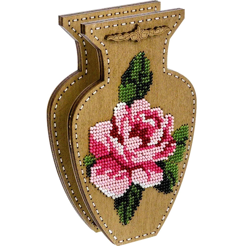 Rose - Double-Sided Vase Wooden Bead Kit, different perspective #1, zoomed in. Select this picture to zoom back out.