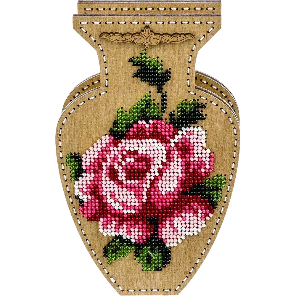 Rose - Double-Sided Vase Wooden Bead Kit, different perspective #2, zoomed in. Select this picture to zoom back out.
