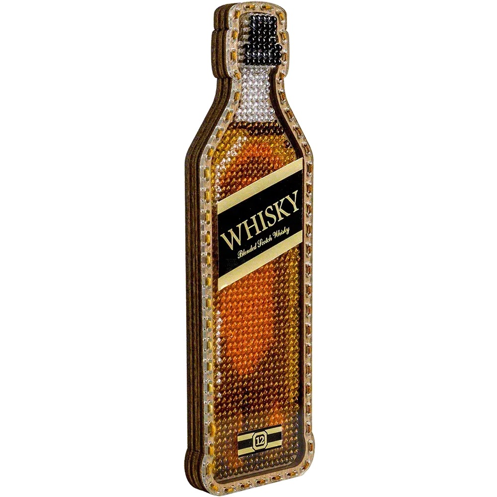 Whiskey Bottle - Christmas Ornament Wooden Bead Kit, different perspective #1, zoomed in. Select this picture to zoom back out.