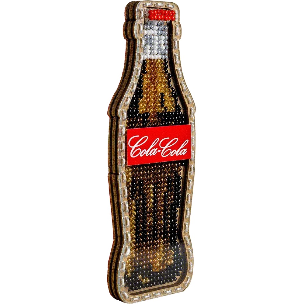 Cola Bottle - Christmas Ornament Wooden Bead Kit, different perspective #1, zoomed in. Select this picture to zoom back out.