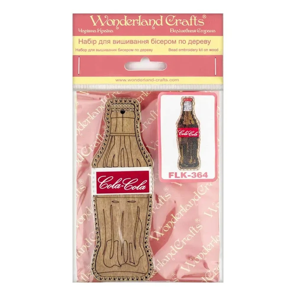 Cola Bottle - Christmas Ornament Wooden Bead Kit, different perspective #2, zoomed in. Select this picture to zoom back out.
