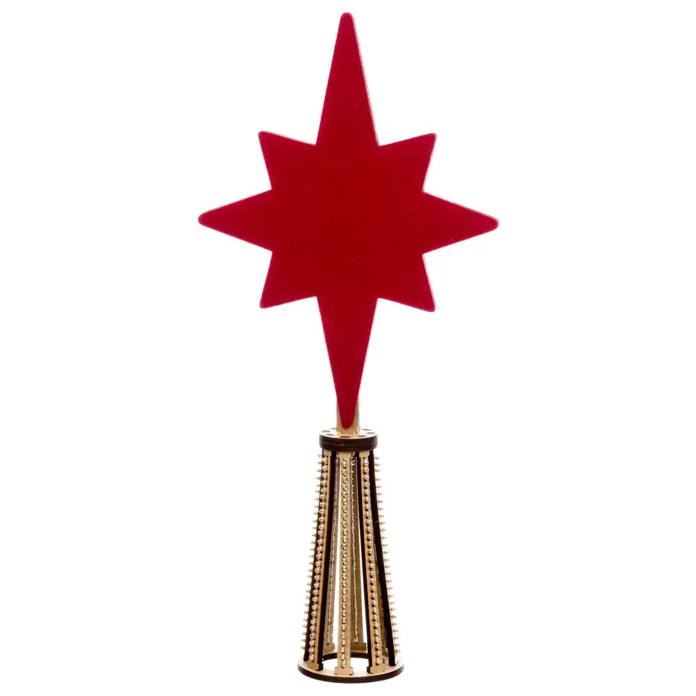 Christmas Tree Topper - Ornament Wooden Bead Kit, different perspective #2, zoomed in. Select this picture to zoom back out.