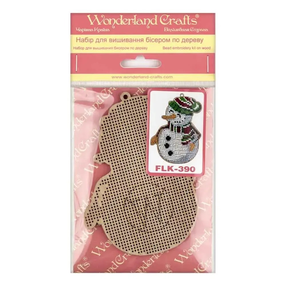 Happy Snowman - Christmas Ornament Wooden Bead Kit, different perspective #2, zoomed in. Select this picture to zoom back out.