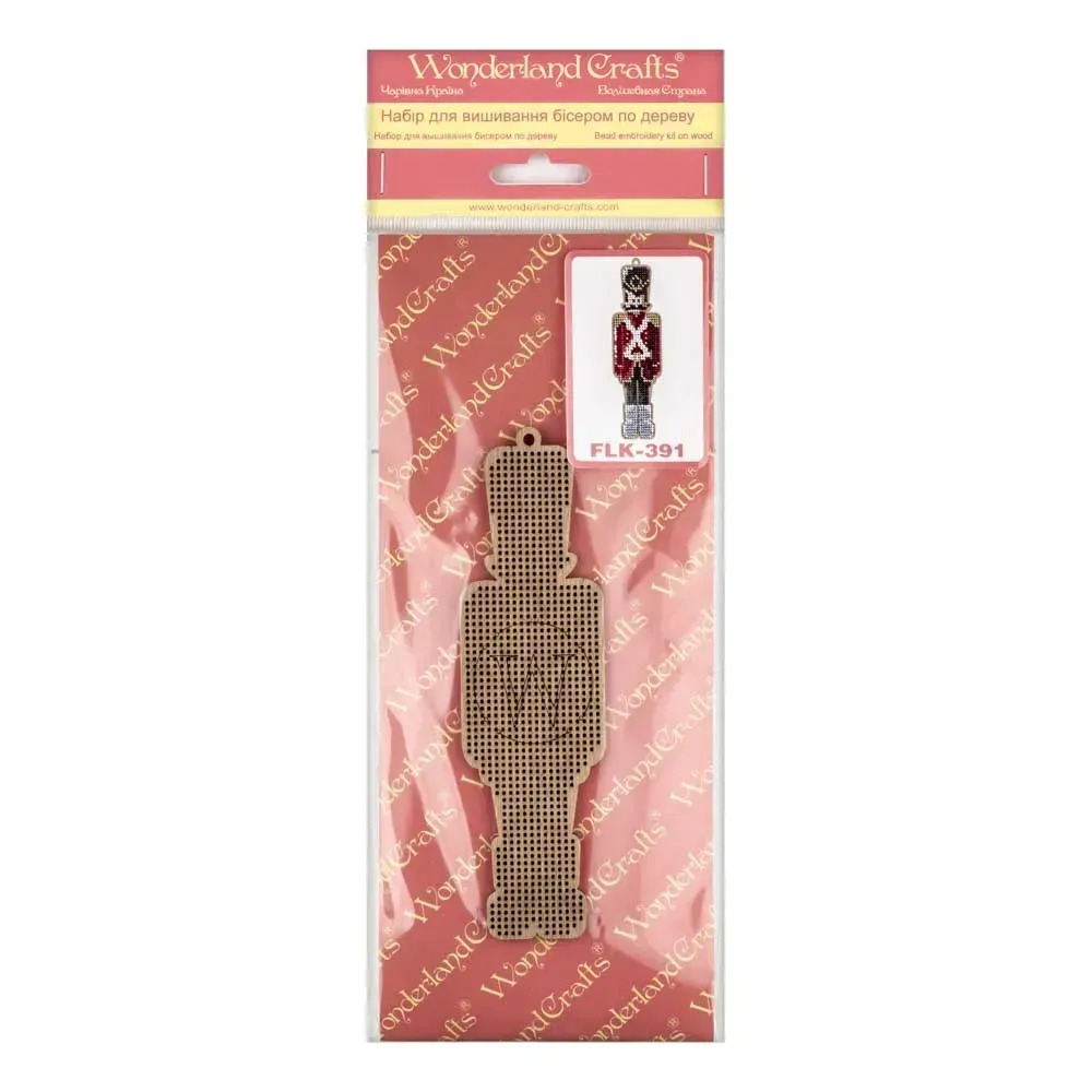 Tin Soldier - Christmas Ornament Wooden Bead Kit, different perspective #2, zoomed in. Select this picture to zoom back out.