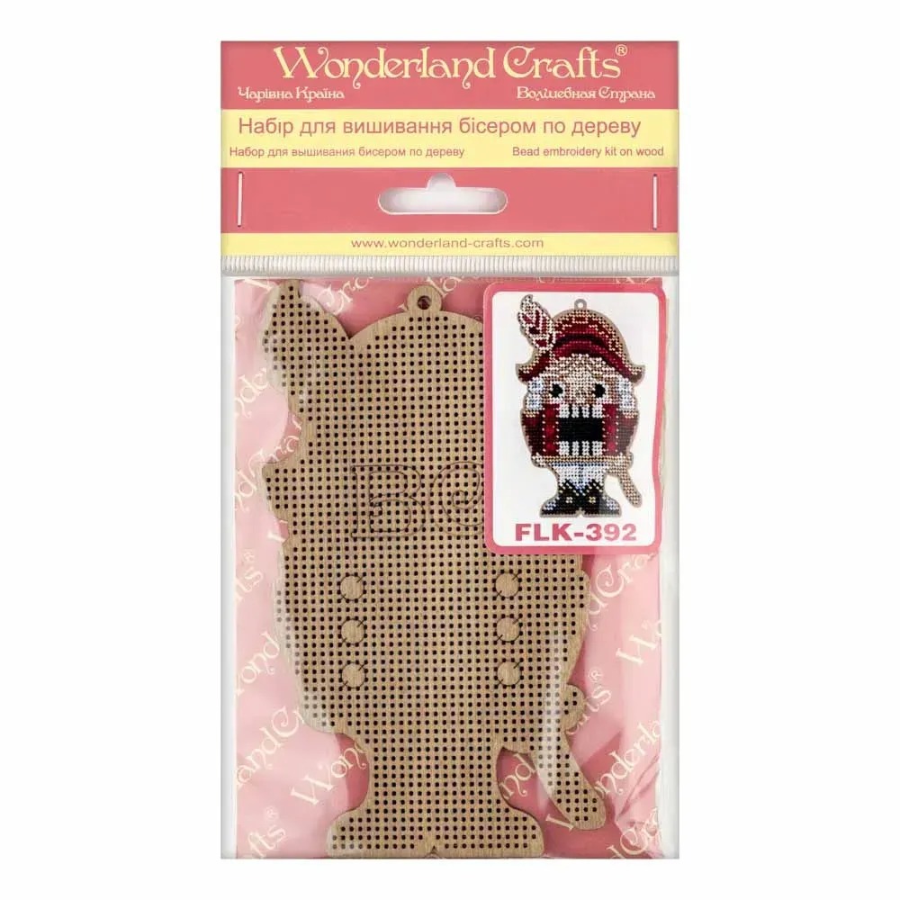 Nutcracker - Christmas Ornament Wooden Bead Kit, different perspective #2, zoomed in. Select this picture to zoom back out.