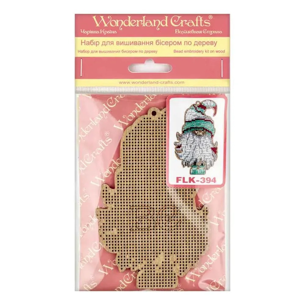 Christmas Gnome - Christmas Ornament Wooden Bead Kit, different perspective #2, zoomed in. Select this picture to zoom back out.