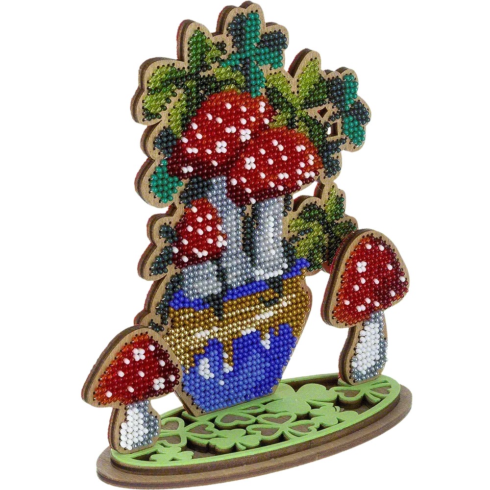 Magical Amanita - Ornament Wooden Bead Kit, different perspective #1, zoomed in. Select this picture to zoom back out.