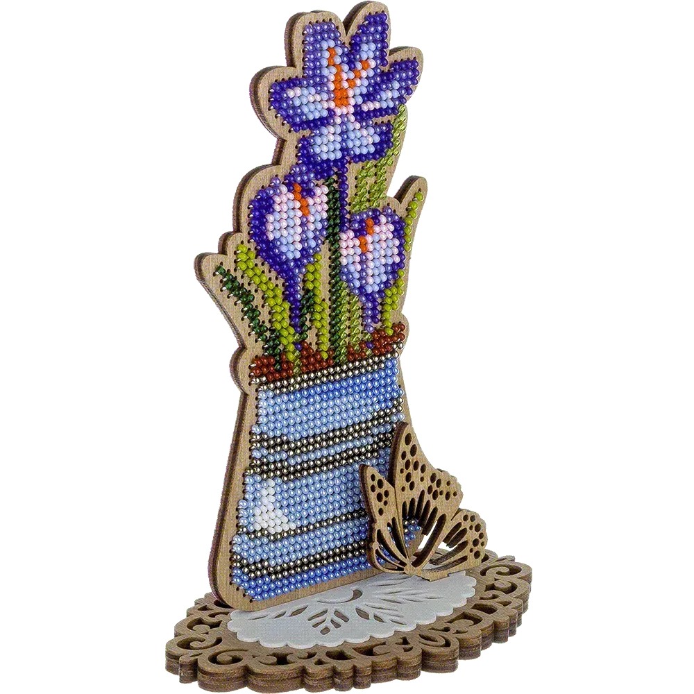 Crocuses In A Jug - Ornament Wooden Bead Kit, different perspective #1, zoomed in. Select this picture to zoom back out.