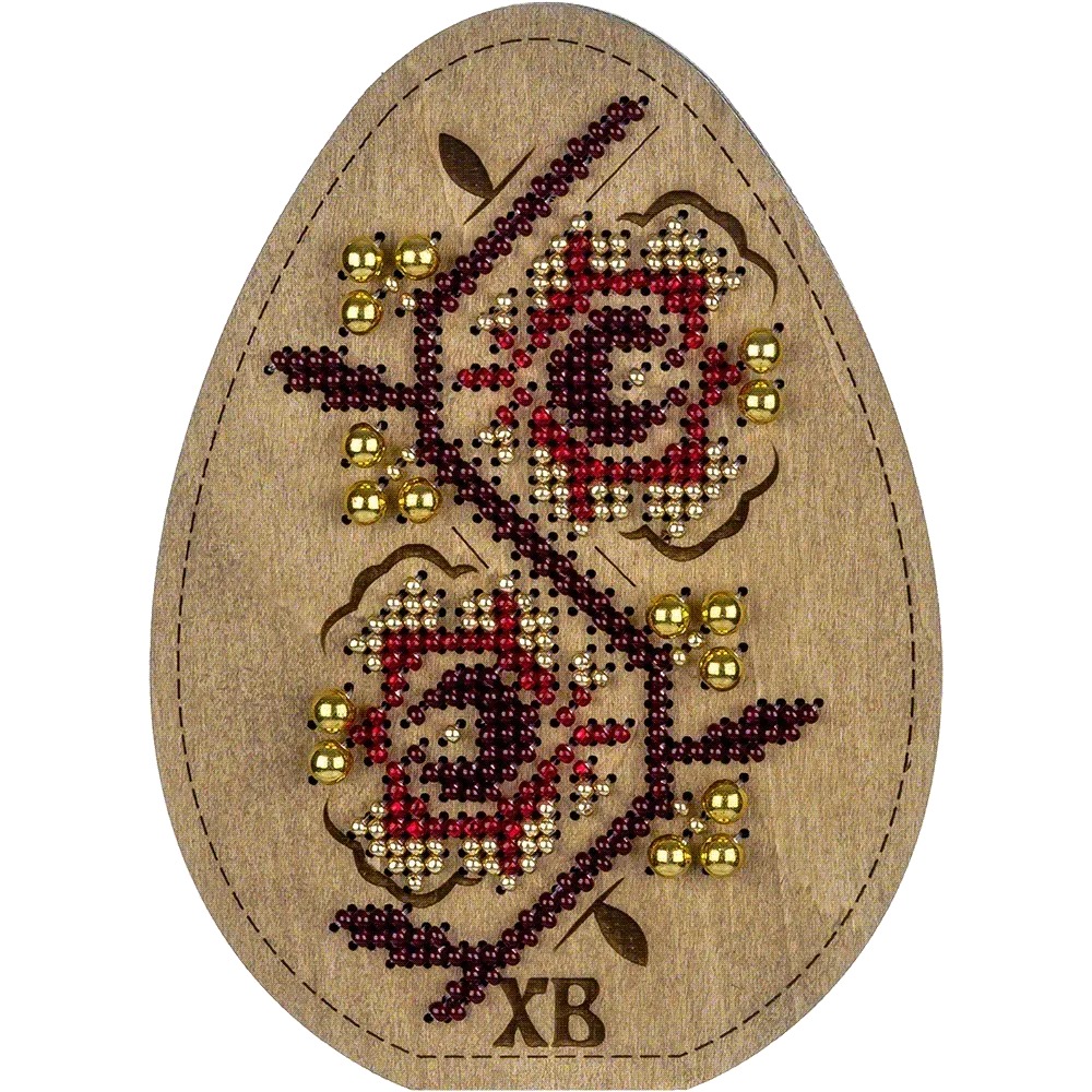 Box-Egg #5 Double-Sided - Ornament Wooden Bead Kit, different perspective #2, zoomed in. Select this picture to zoom back out.