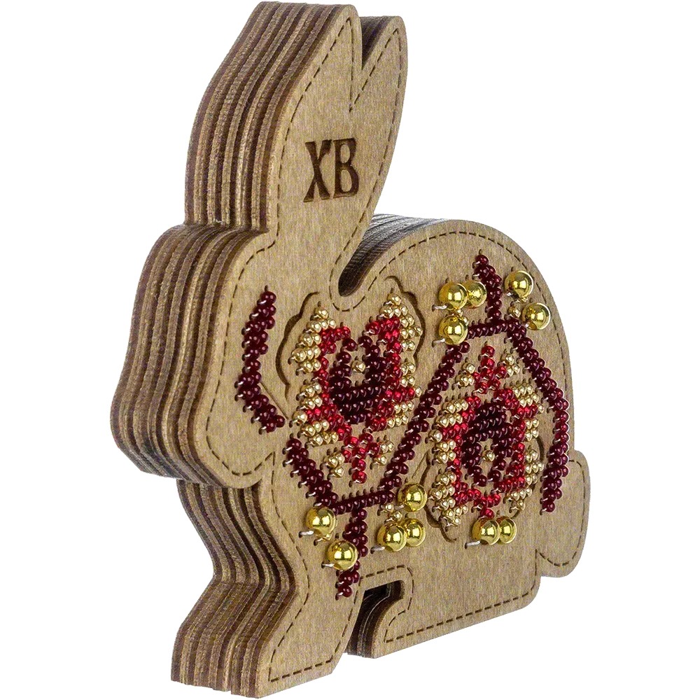 Box-Bunny #3 Double-Sided - Ornament Wooden Bead Kit, different perspective #1, zoomed in. Select this picture to zoom back out.