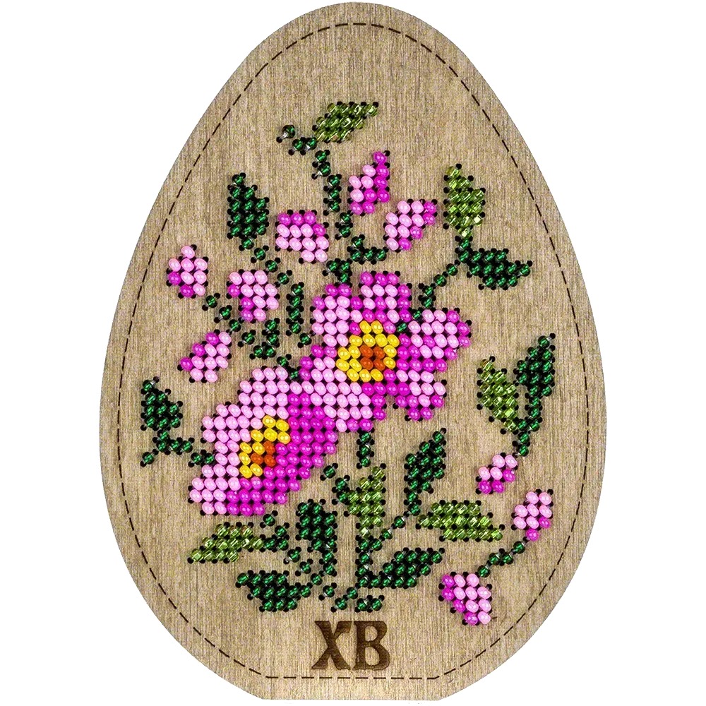 Box-Egg #3 Double-Sided - Ornament Wooden Bead Kit, different perspective #2, zoomed in. Select this picture to zoom back out.