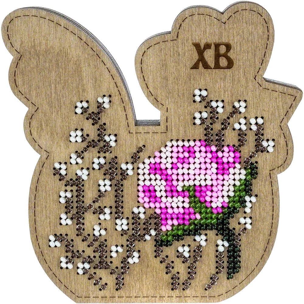 Box-Chick #2 Double-Sided - Ornament Wooden Bead Kit, different perspective #2, zoomed in. Select this picture to zoom back out.