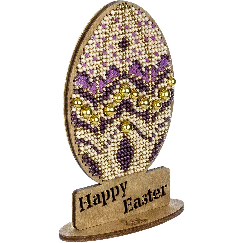 Happy Easter #5 - Egg Ornament Wooden Bead Kit, different perspective #1, zoomed in. Select this picture to zoom back out.