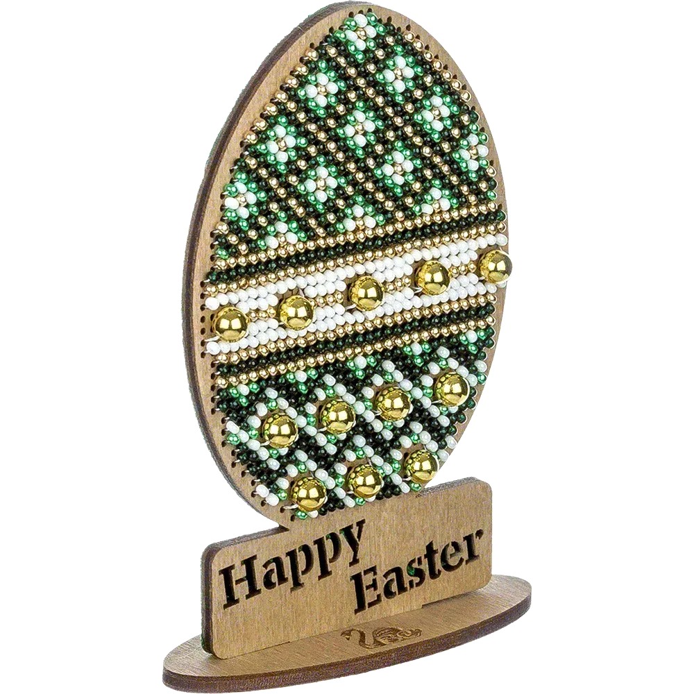 Happy Easter #4 - Egg Ornament Wooden Bead Kit, different perspective #1, zoomed in. Select this picture to zoom back out.