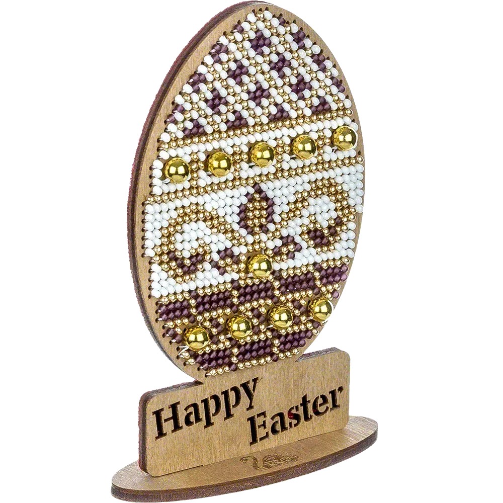 Happy Easter #3 - Egg Ornament Wooden Bead Kit, different perspective #1, zoomed in. Select this picture to zoom back out.