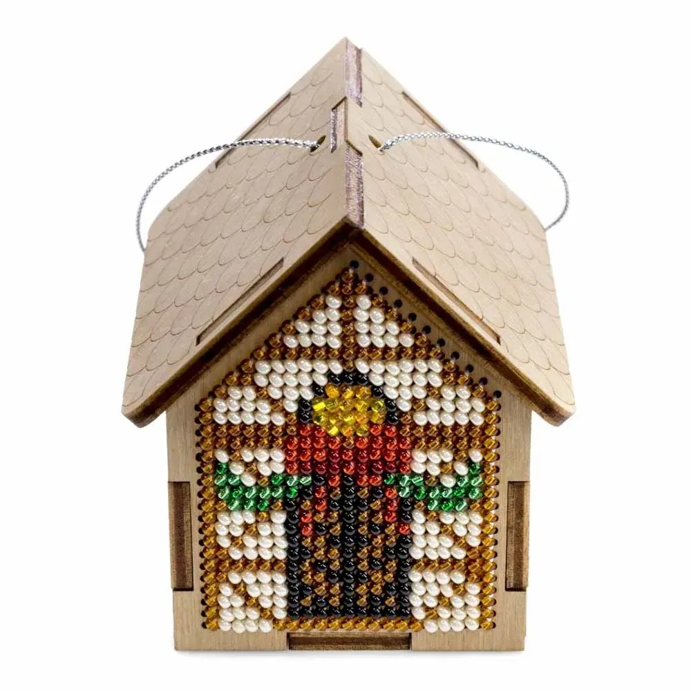 Fairy House - Ornament Wooden Bead Kit, different perspective #2, zoomed in. Select this picture to zoom back out.