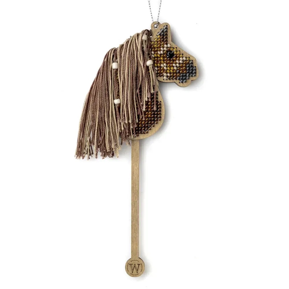 Chestnut Stick Horse - Double Sided Wooden Bead Kit, different perspective #1, zoomed in. Select this picture to zoom back out.
