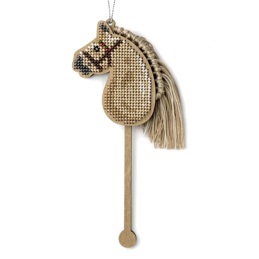 Golden Stick Horse - Double Sided Wooden Bead Kit, different perspective #1, zoomed in. Select this picture to zoom back out.