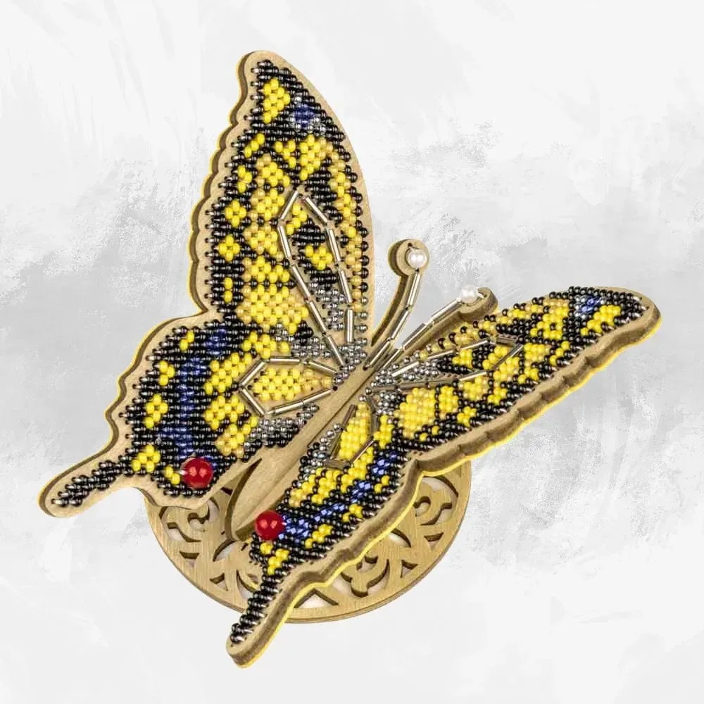 Elegant Butterfly - Ornament Wooden Bead Kit, zoomed in. Select this picture to zoom back out.